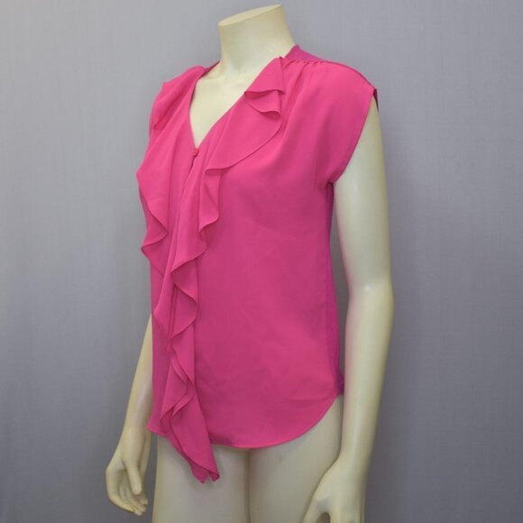 INTERNATIONAL CONCEPT RUFFLE BLOUSE  PET SM - Picture 5 of 7